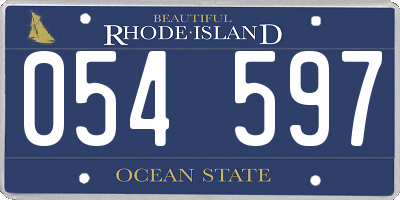 RI license plate 054597