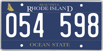 RI license plate 054598