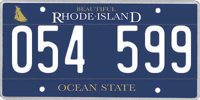 RI license plate 054599