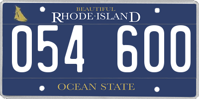 RI license plate 054600