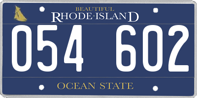 RI license plate 054602