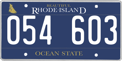 RI license plate 054603