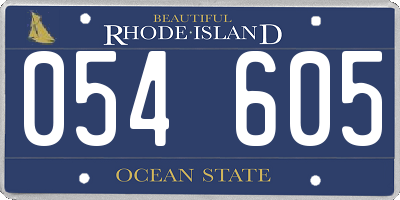 RI license plate 054605