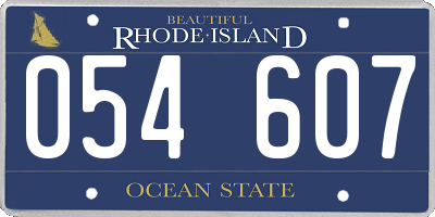 RI license plate 054607