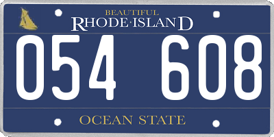 RI license plate 054608