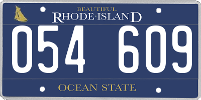 RI license plate 054609