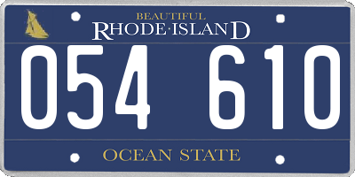 RI license plate 054610