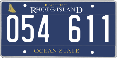 RI license plate 054611