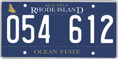 RI license plate 054612