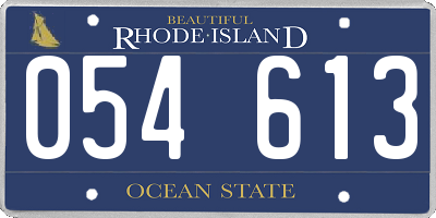 RI license plate 054613