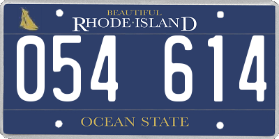 RI license plate 054614