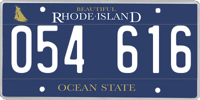 RI license plate 054616