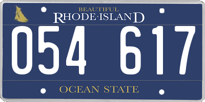 RI license plate 054617