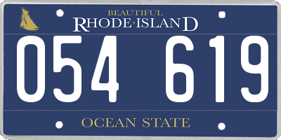 RI license plate 054619