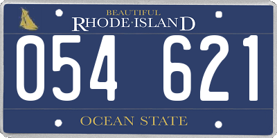 RI license plate 054621
