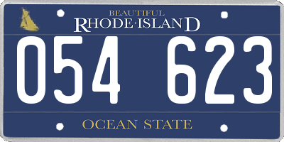 RI license plate 054623
