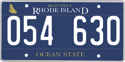 RI license plate 054630