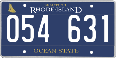RI license plate 054631