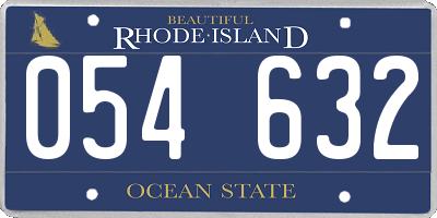 RI license plate 054632