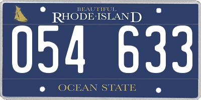 RI license plate 054633