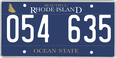 RI license plate 054635