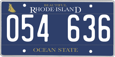 RI license plate 054636