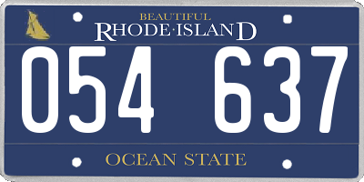 RI license plate 054637