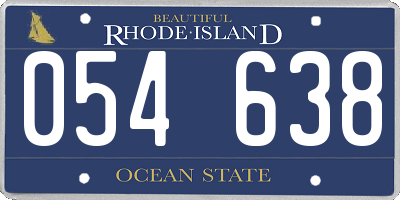 RI license plate 054638