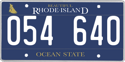 RI license plate 054640