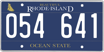 RI license plate 054641