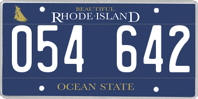 RI license plate 054642