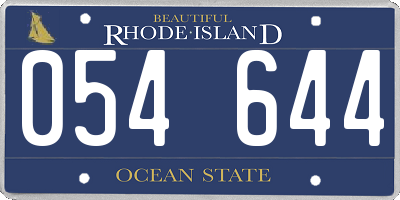 RI license plate 054644