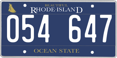 RI license plate 054647