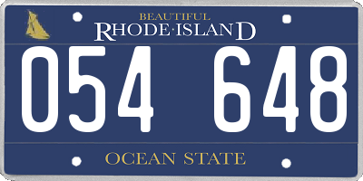 RI license plate 054648
