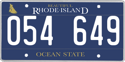 RI license plate 054649