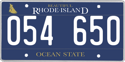 RI license plate 054650
