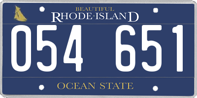 RI license plate 054651