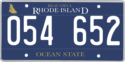 RI license plate 054652