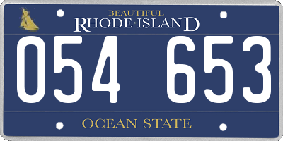 RI license plate 054653