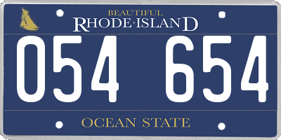 RI license plate 054654