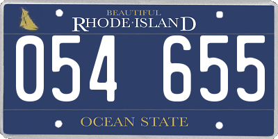 RI license plate 054655