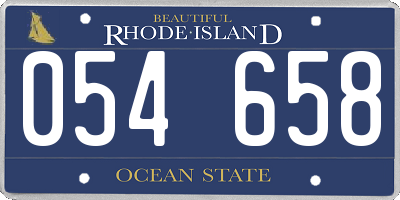 RI license plate 054658