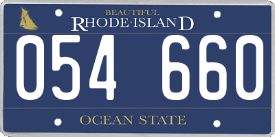 RI license plate 054660