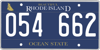 RI license plate 054662