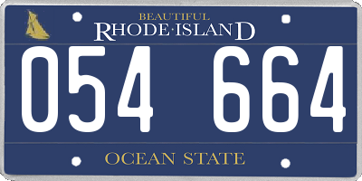 RI license plate 054664