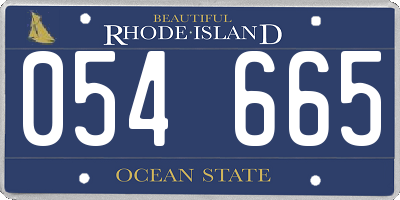 RI license plate 054665