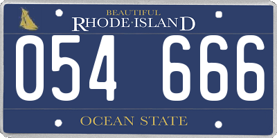 RI license plate 054666