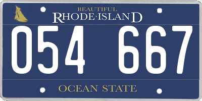 RI license plate 054667