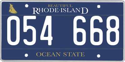 RI license plate 054668