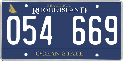 RI license plate 054669